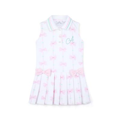 Picture of A Dee Bowtique Chic Raven Bow Print Tennis Dress - Bright White