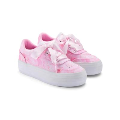 Picture of PRE ORDER A Dee Bowtique Chic Patty Bow Print Platform Trainer - Pink Blossom