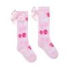 Picture of PRE ORDER A Dee Bowtique Chic Ramona Bow Print Knee Socks - Pink Blossom