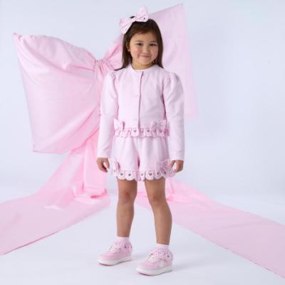 Picture of PRE ORDER A Dee Bowtique Chic Renee Broderie Anglaise Cardigan - Pink Blossom