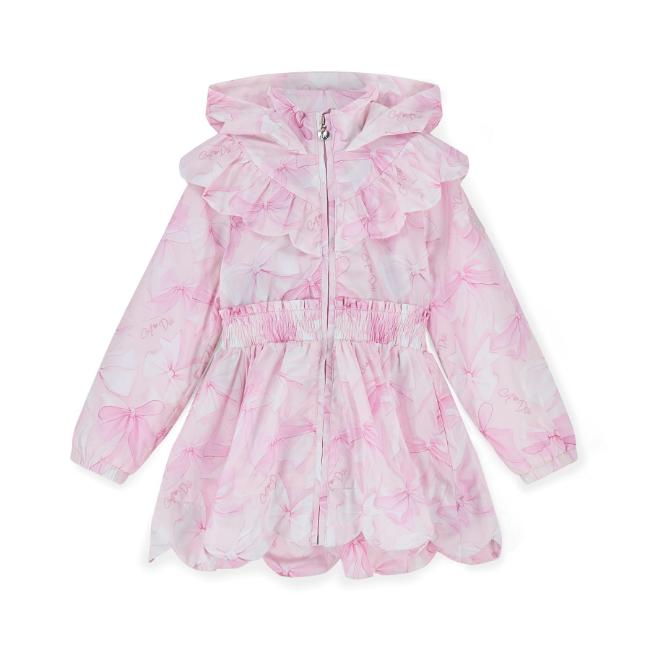 Picture of A Dee Bowtique Chic River Bow Print Hooded Jacket - Pink Blossom