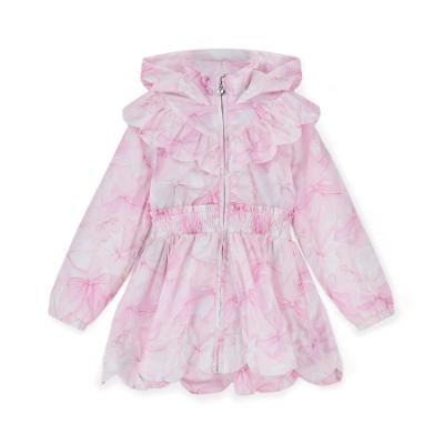 Picture of PRE ORDER A Dee Bowtique Chic River Bow Print Hooded Jacket - Pink Blossom