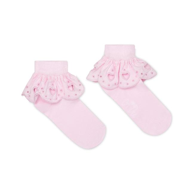 Picture of PRE ORDER A Dee Bowtique Chic Rosalie Broderie Anglaise Ankle Socks - Pink Blossom