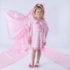 Picture of A Dee Bowtique Chic Rosie Bow Print Frill Toweling Poncho - Pink Blossom