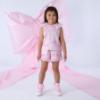 Picture of PRE ORDER A Dee Bowtique Chic Ruby Bow Print Short Set With Broderie Anglaise - Pink Blossom