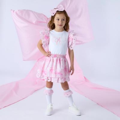 Picture of A Dee Bowtique Chic Remi Bow Print Mix Dress - Bright White