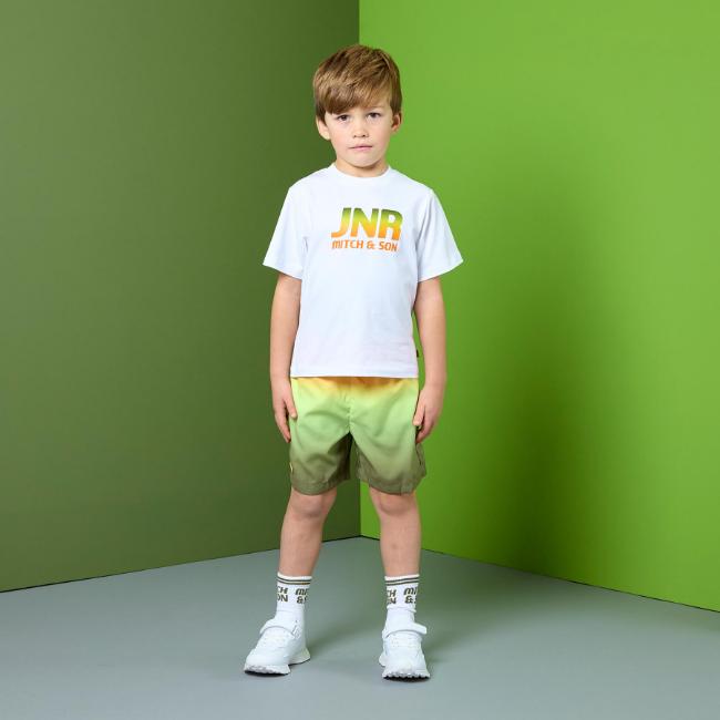 Picture of PRE ORDER Mitch & Son JNR Reid T-shirt & Reed Gradient Print Swimshorts Set X 2 - Bright Orange