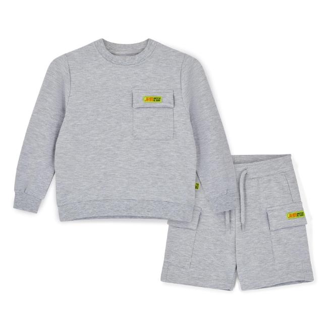 Picture of PRE ORDER Mitch & Son JNR Rex Cargo Sweat Set X 2 - Grey Marl