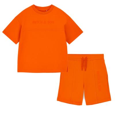 Picture of Mitch & Son JNR Rory Dropped Shoulder Short  Set X 2 - Bright Orange