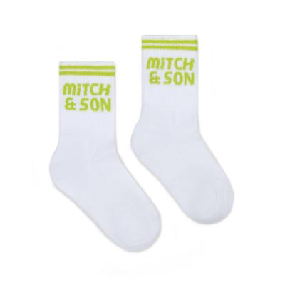 Picture of Mitch & Son JNR Rocco Logo Sports Sock X 1 - Lime Sherbet