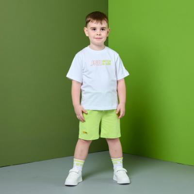 Picture of Mitch & Son JNR Ray Soft Short Set With Large Graphic - Bright White