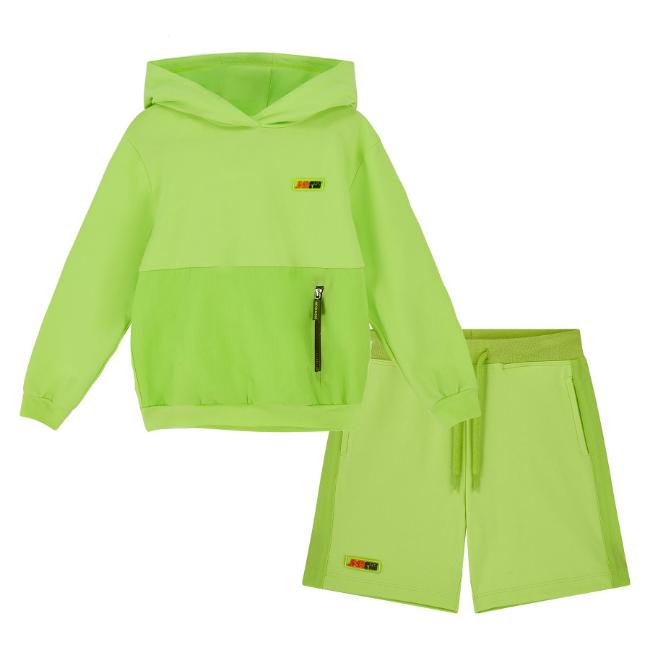 Picture of PRE ORDER Mitch & Son JNR Ronan Hoodie Short Set X 2 - Lime Sherbet