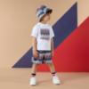 Picture of PRE ORDER Mitch & Son JNR Pedro T-shirt & Pablo ZigZag Print Swimshorts Set X 2 - Blue Navy