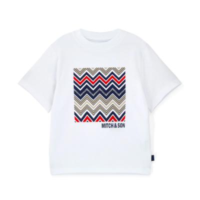 Picture of Mitch & Son JNR Pedro T-shirt & Pablo ZigZag Print Swimshorts Set X 2 - Blue Navy