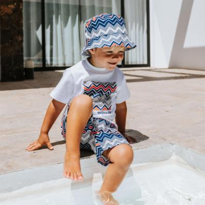 Picture of Mitch & Son JNR Peyton ZigZag Print Bucket Hat - Blue Navy