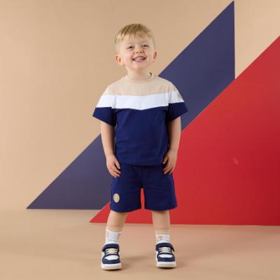 Picture of PRE ORDER Mitch & Son JNR Paco Cut & Sew Soft Short Set X 2 - Blue Navy