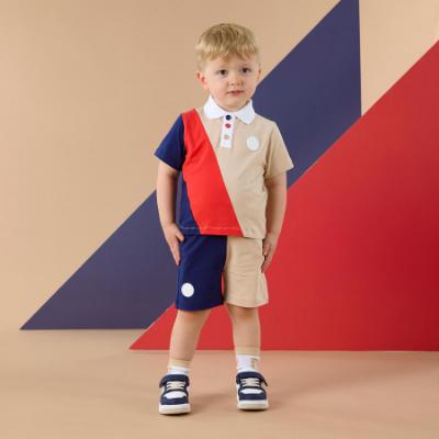 Picture of Mitch & Son JNR Pierce Colour Block Polo Set X 2 - Stone Beige