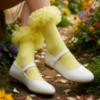 Picture of Daga Girls Tutti Frutti Ankle Socks With Tulle - Yellow