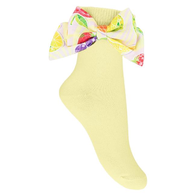 Picture of PRE ORDER Daga Girls Tutti Frutti Ankle Socks With Bow - Yellow