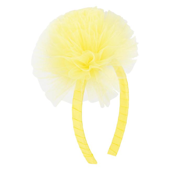Picture of PRE ORDER Daga Girls Tutti Frutti Tulle Pom Pom Hairband - Yellow