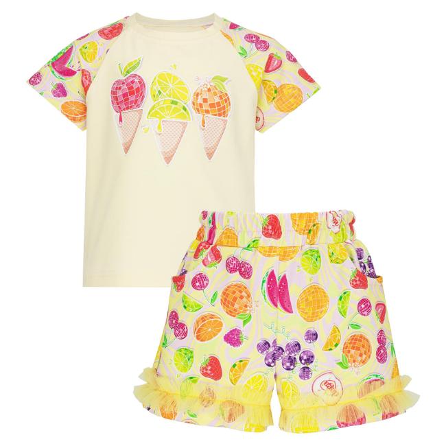 Picture of Daga Girls Tutti Frutti Top & Print Shorts Set X 2 - White Multi