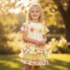 Picture of PRE ORDER Daga Girls Tutti Fruitti Top & Print Ruffle Skirt Set X 2 - Yellow Multi