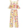 Picture of PRE ORDER Daga Girls Tutti Frutti Ruffle Top & Wide Trousers Set X 2 - White Multi