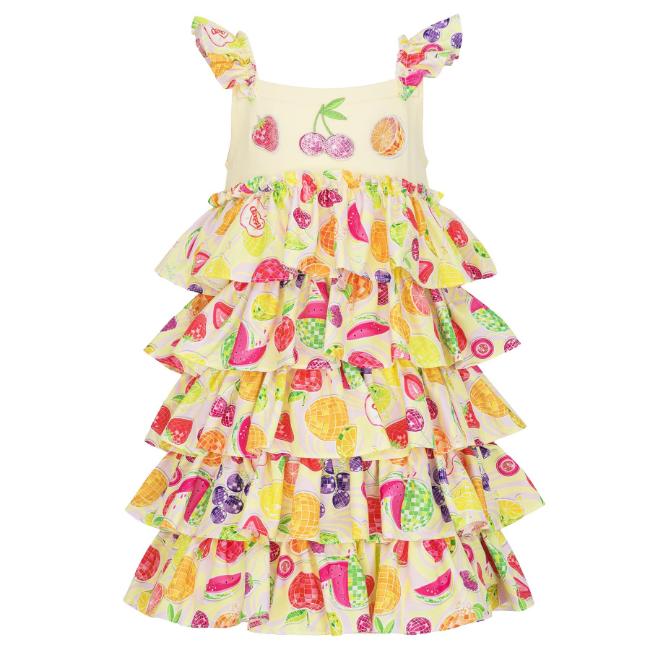 Picture of PRE ORDER Daga Girls Tutti Frutti Ruffle Dress - Yellow Multi