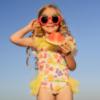 Picture of PRE ORDER Daga Girls Tutti Frutti Print Swimsuit With Tulle - Yellow Multi