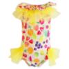 Picture of Daga Girls Tutti Frutti Print Swimsuit With Tulle - Yellow Multi
