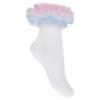 Picture of PRE ORDER Daga Girls Pastel Bloom Ankle Socks With Tulle - White Blue