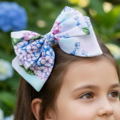Picture of Daga Girls Pastel Bloom Fabric Bow Hair Clip X 1 - Blue Pink
