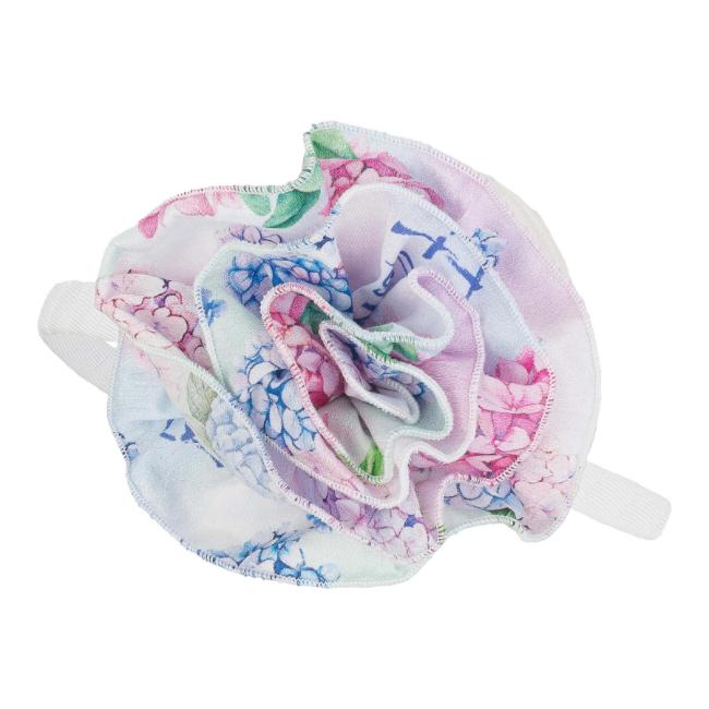 Picture of PRE ORDER Daga Girls Pastel Bloom Fabric Rose Hairband - Blue Pink