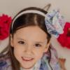 Picture of Daga Girls Pastel Bloom Fabric Rose Hairband - Blue Pink