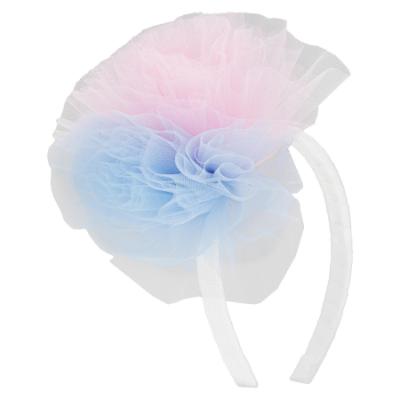 Picture of PRE ORDER Daga Girls Pastel Bloom Tulle Pom Pom Hairband - Blue Pink