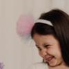 Picture of PRE ORDER Daga Girls Pastel Bloom Tulle Pom Pom Hairband - Blue Pink