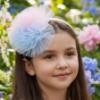 Picture of Daga Girls Pastel Bloom Tulle Pom Pom Hairband - Blue Pink