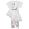 Picture of Daga Girls Pastel Bloom Tunic & Leggings Set X 2 - White Pink Blue