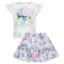 Picture of Daga Girls Pastel Bloom Top & Ruffle Skirt Set X 2 - White Pink Blue