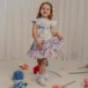 Picture of PRE ORDER Daga Girls Pastel Bloom Top & Ruffle Skirt Set X 2 - White Pink Blue