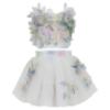 Picture of PRE ORDER Daga Girls Pastel Bloom Ruffle Top & Ruffle Skort Set X 2 - White Pink Blue