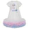 Picture of Daga Girls Pastel Bloom Swan Tulle Hem Dress - White Pink Blue