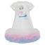 Picture of Daga Girls Pastel Bloom Swan Tulle Hem Dress - White Pink Blue