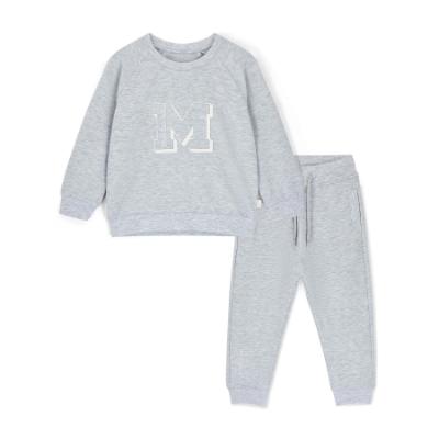 Picture of Mitch & Son Owen Tracksuit With Raised Rubber Logo -  Grey Marl
