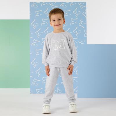 Picture of PRE ORDER Mitch & Son Owen Tracksuit With Raised Rubber Logo -  Grey Marl