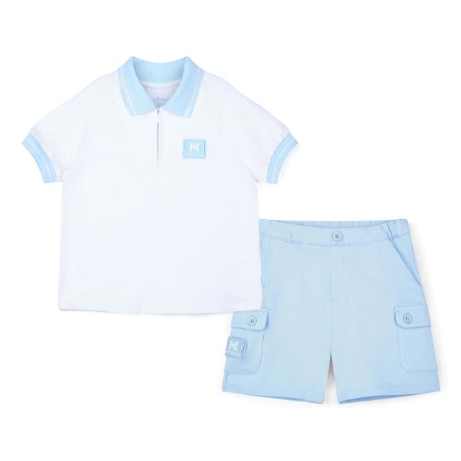 Picture of Mitch & Son Oakland Pocket Detail Polo Set X 2 -  Sky Blue