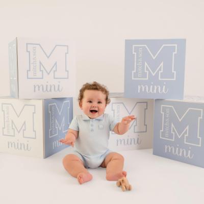 Picture of Mitch & Son Mini Nash Polo Romper -  Sky Blue