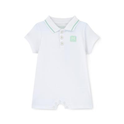 Picture of Mitch & Son Mini Nash Polo Romper -  White Green