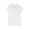 Picture of PRE ORDER Mitch & Son Mini Nash Polo Romper -  White Green