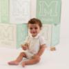 Picture of Mitch & Son Mini Nash Polo Romper -  White Green